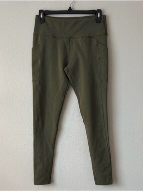 WOOLX Piper Pocket Leggings for Cold Weather Olive Green Size small merino wool